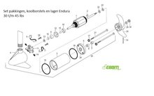 Set pakkingen, koolborstels en lager Endura 30 t/m 45 Set pakkingen, koolborstels en lager Endura 30 t/m 45
